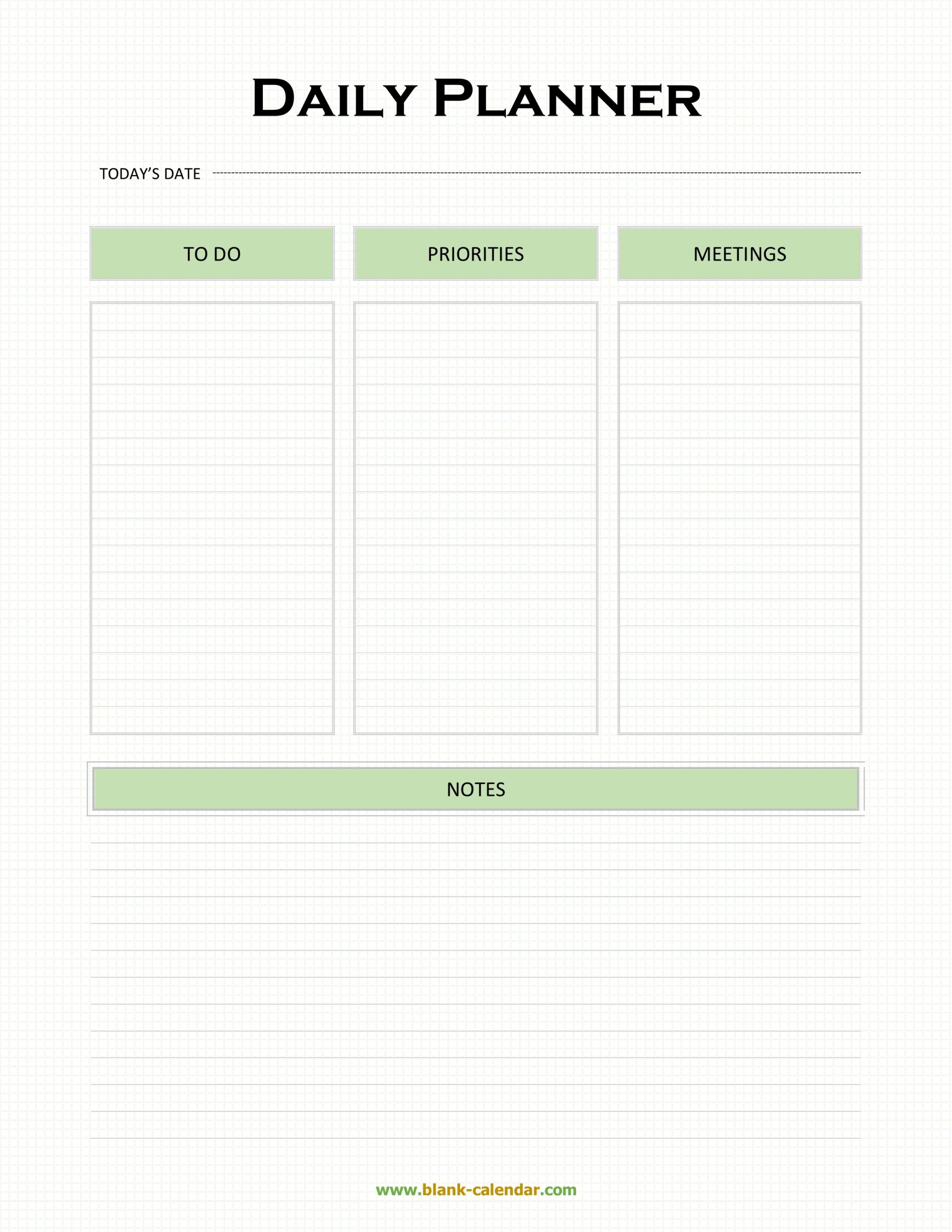 Printable Blank Daily Calendar Template Printable Blank Daily Calendar Template