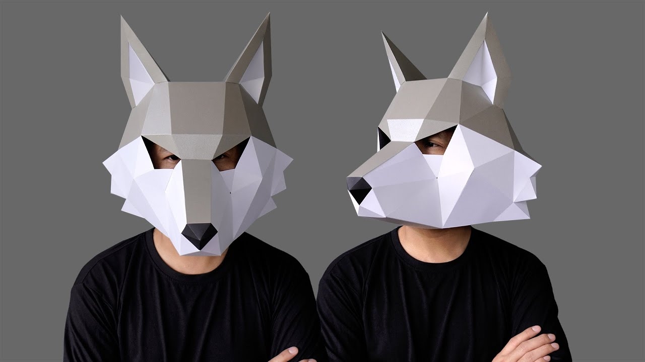Diy Wolf Low Poly Mask DIY Paper Craft Mask Wolf PDF Template For 3D Masks Step By Step Diy Wolf Low Poly Mask DIY Paper Craft Mask Wolf PDF Template For 3D Masks Step By Step