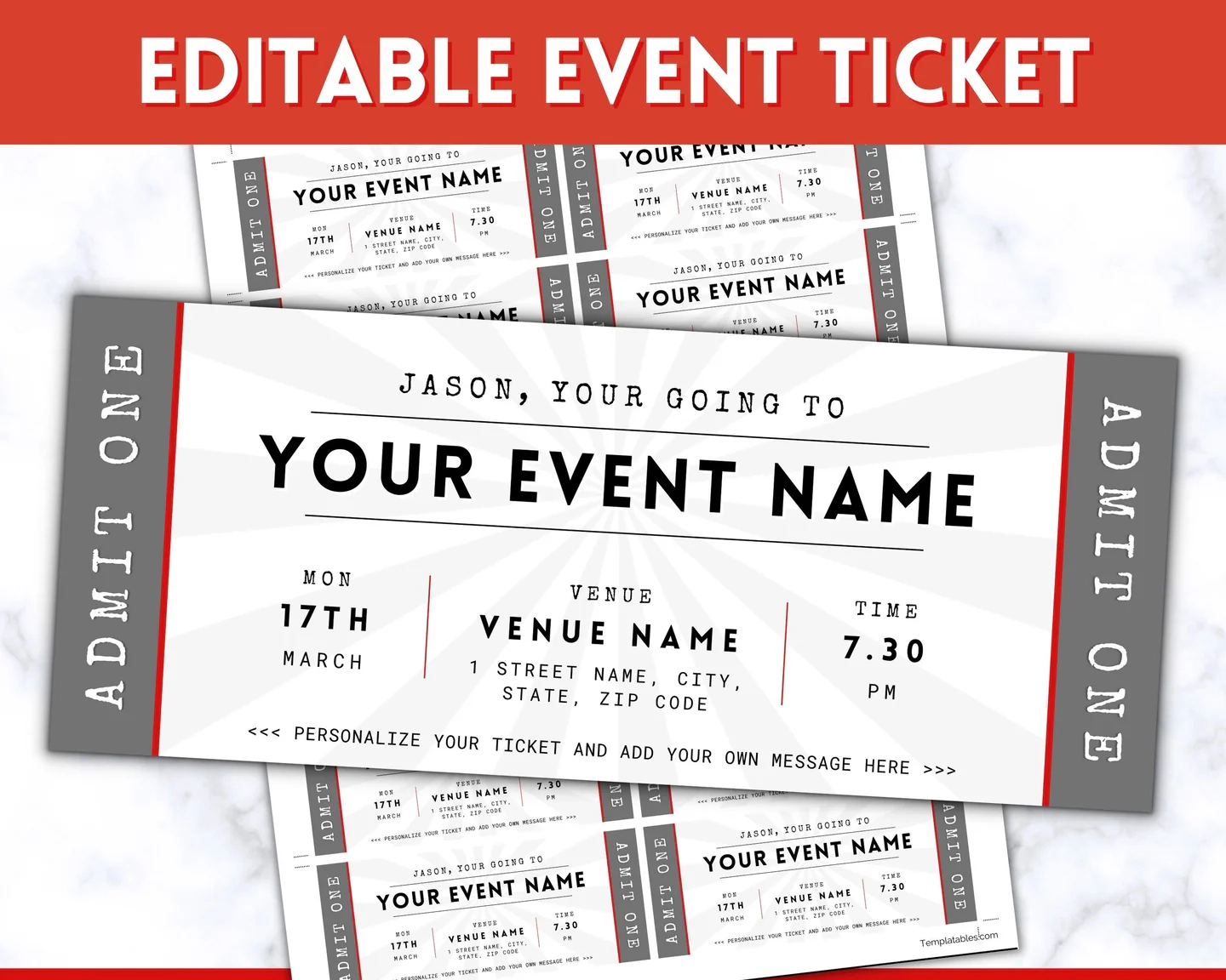 Event Ticket Editable Template Perfect Gift For Special Occasions Event Ticket Editable Template Perfect Gift For Special Occasions