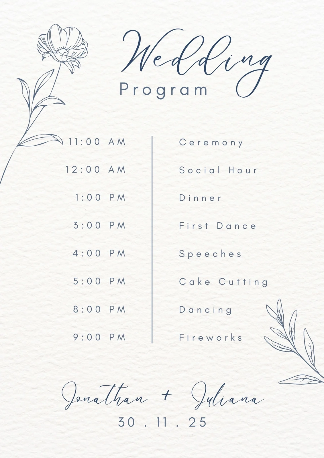 Free Custom Printable Wedding Program Templates Canva Free Custom Printable Wedding Program Templates Canva