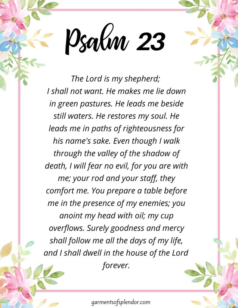 Free Printable Psalm 23 Printable Version