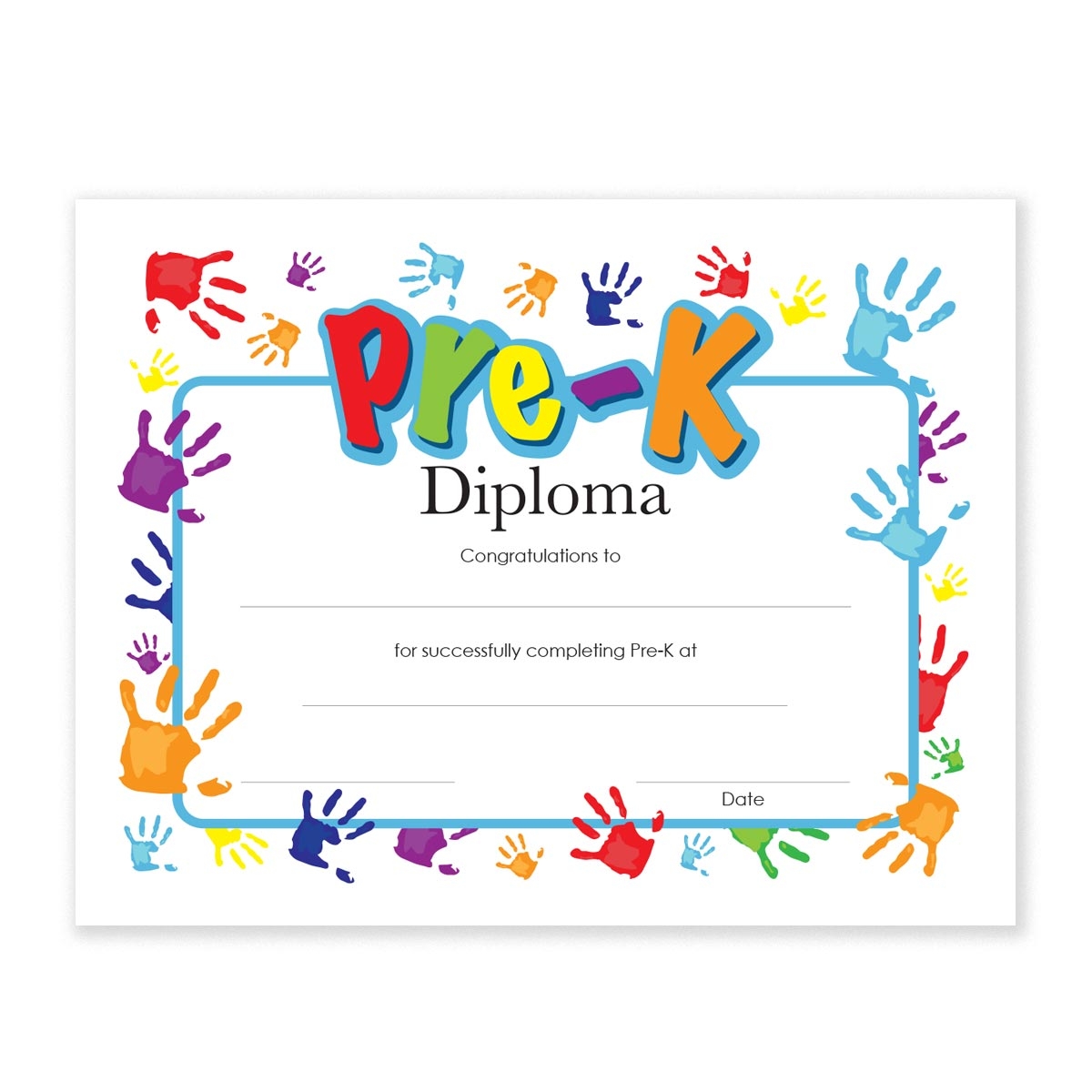 Pre K Diplomas With Handprints Design Alphabet U Pre K Diplomas With Handprints Design Alphabet U