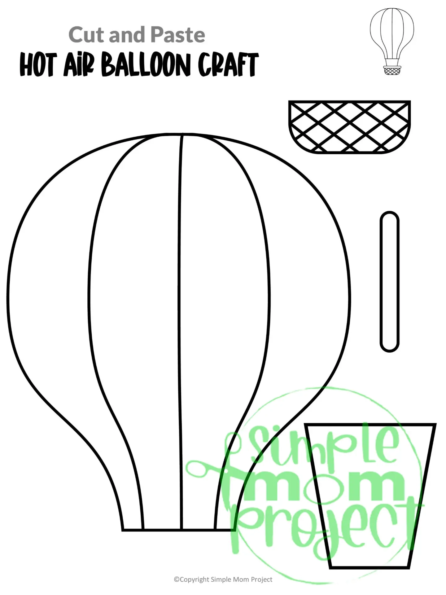 Printable Cut Out Hot Air Balloon Template Printable Cut Out Hot Air Balloon Template