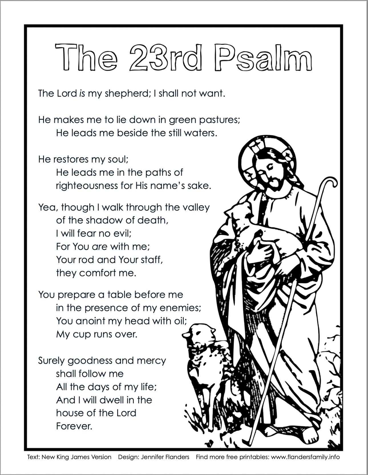The 23rd Psalm Free Printable Flanders Family Home Life