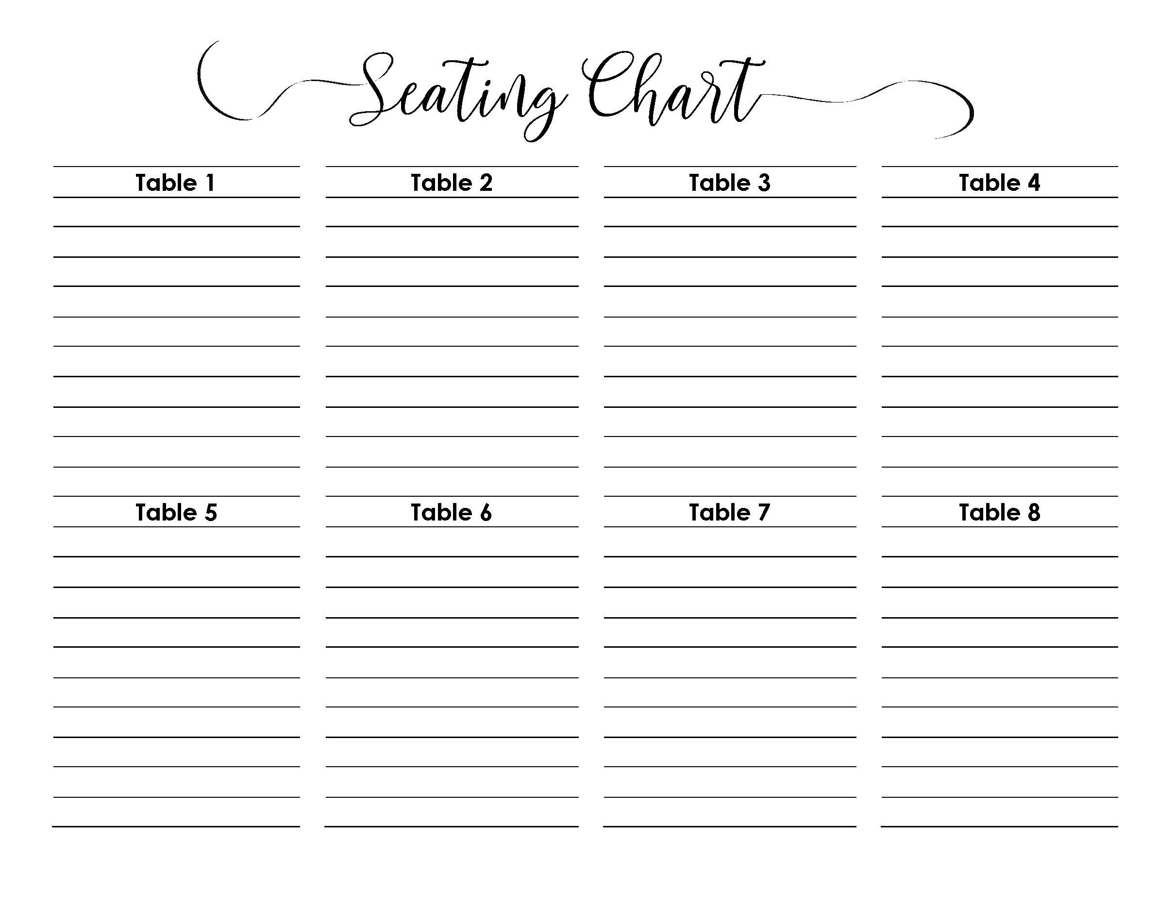Printable Blank Wedding Seating Chart Template Printable Blank Wedding Seating Chart Template