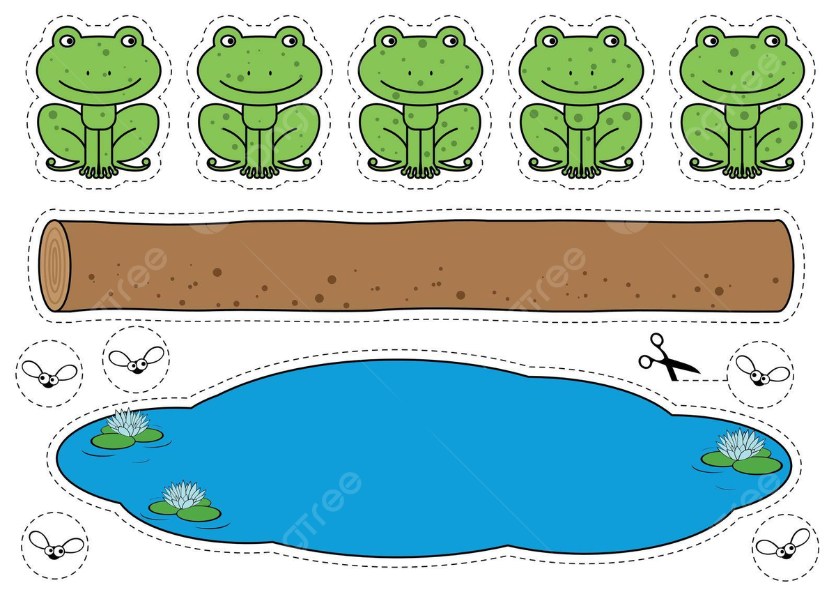 Five Little Speckled Frogs Game Drawing Page Speckled Vector