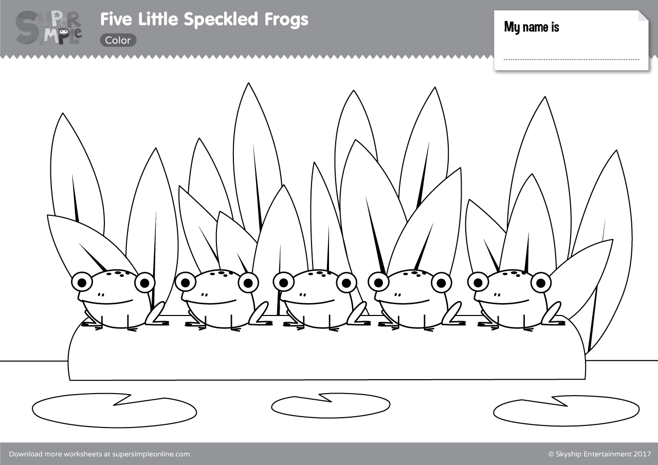 Template 5 Speckled Frogs Printable