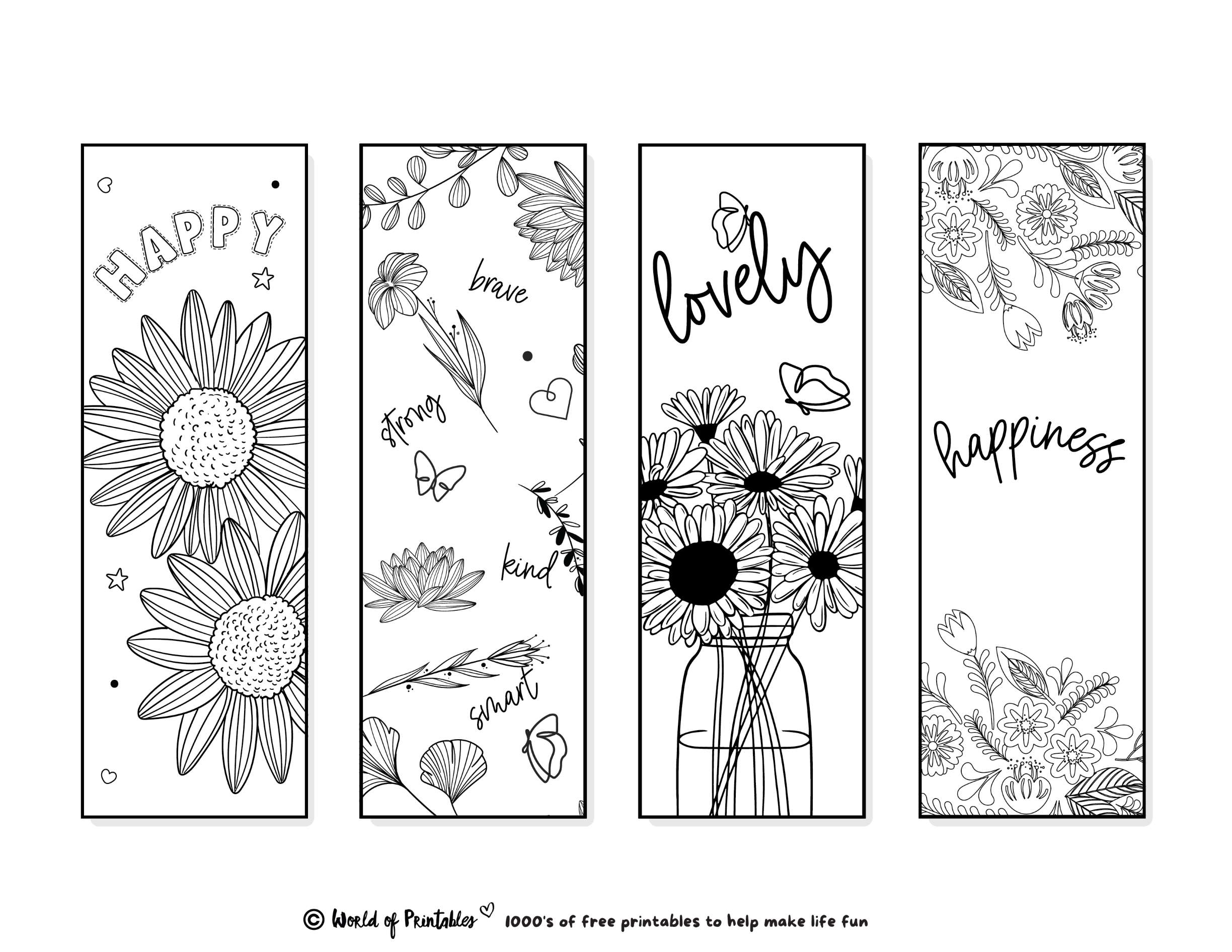 Colouring Printable Bookmark Template