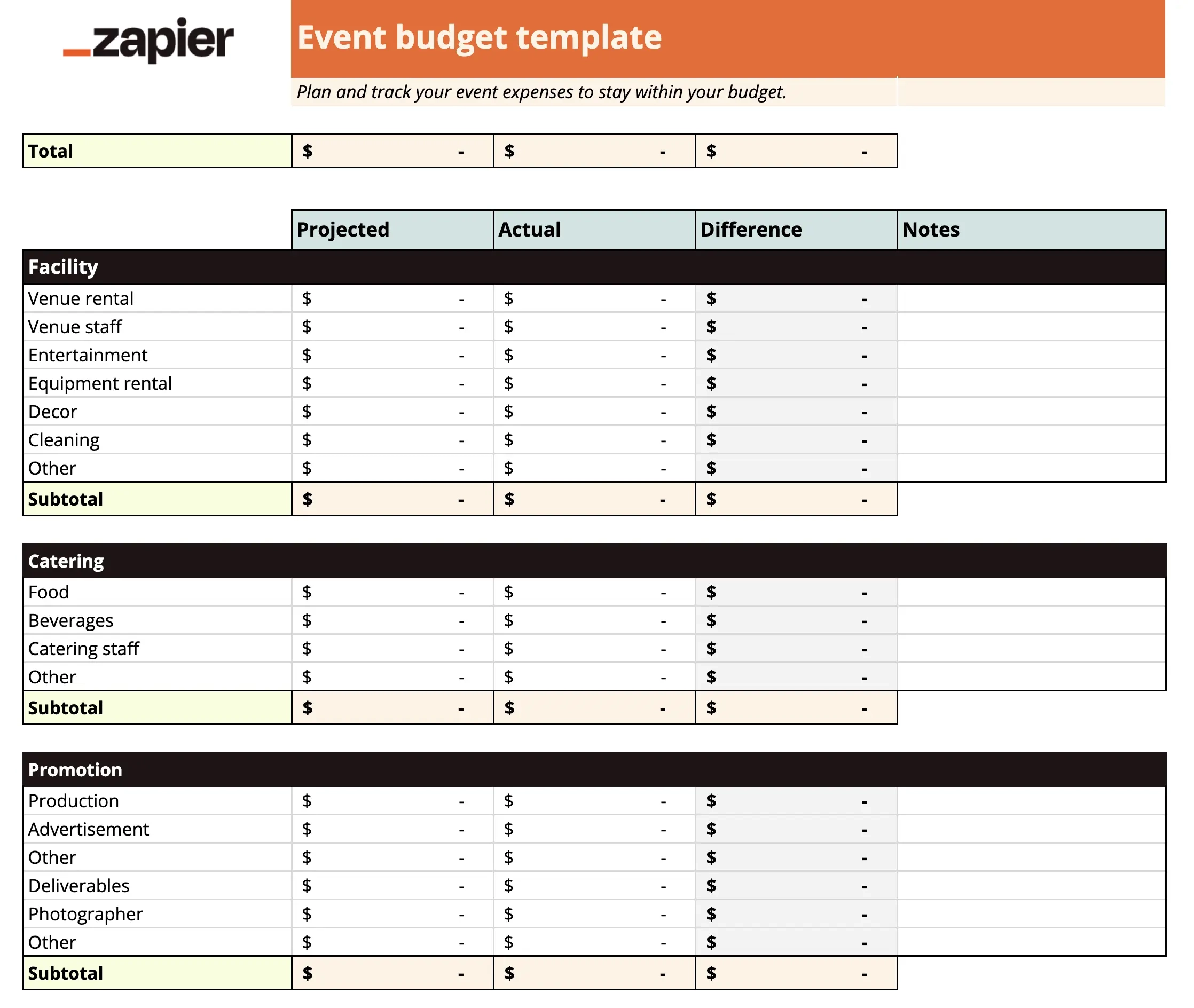 10 Free Small Business Budget Templates Zapier