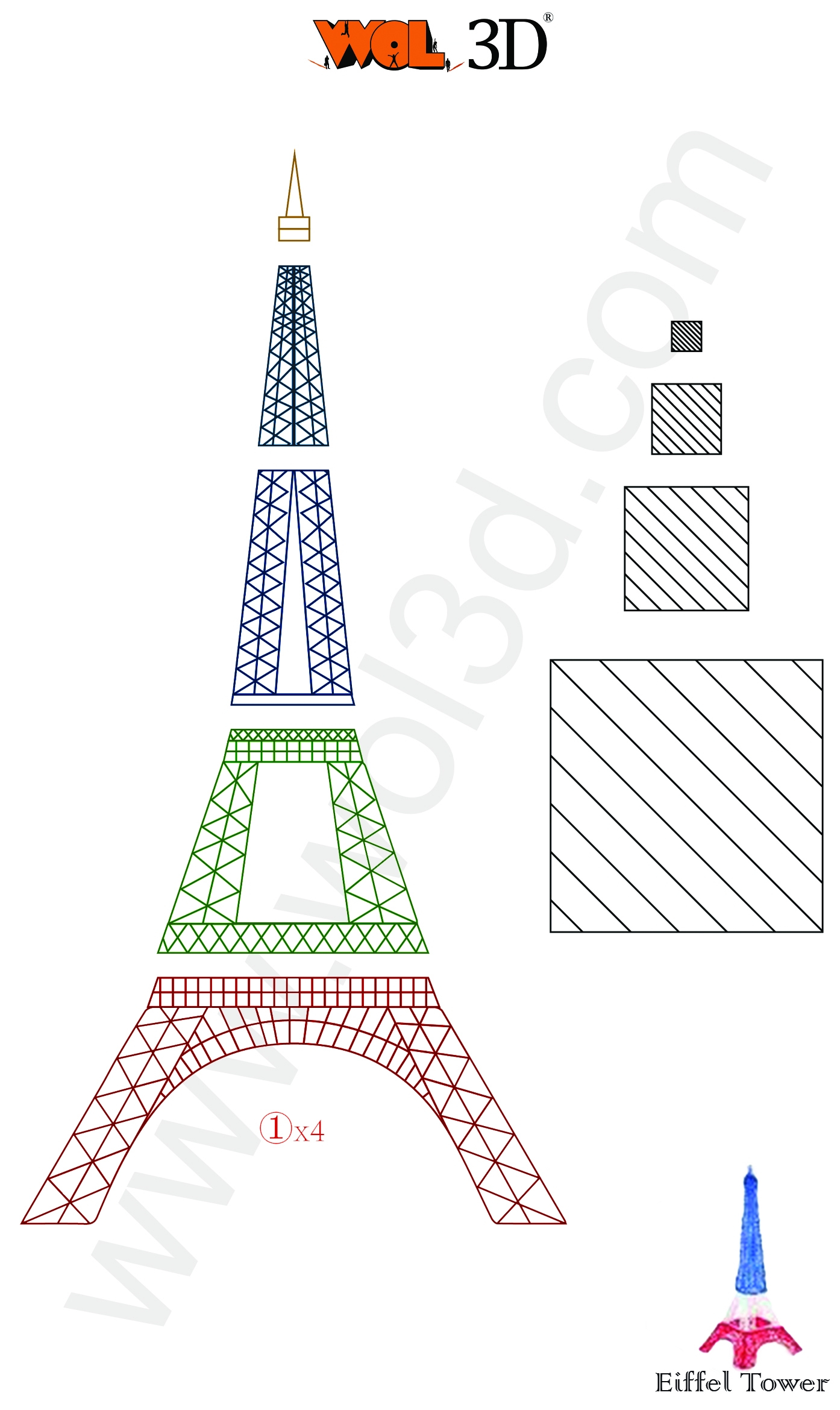 Printable 3d Pen Eiffel Tower Template