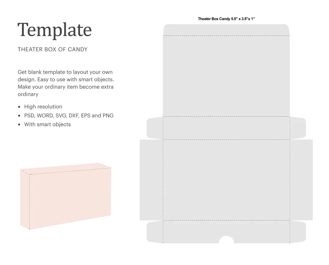 Candy Box Blank Template Blank Candy Box Template Party Favor 