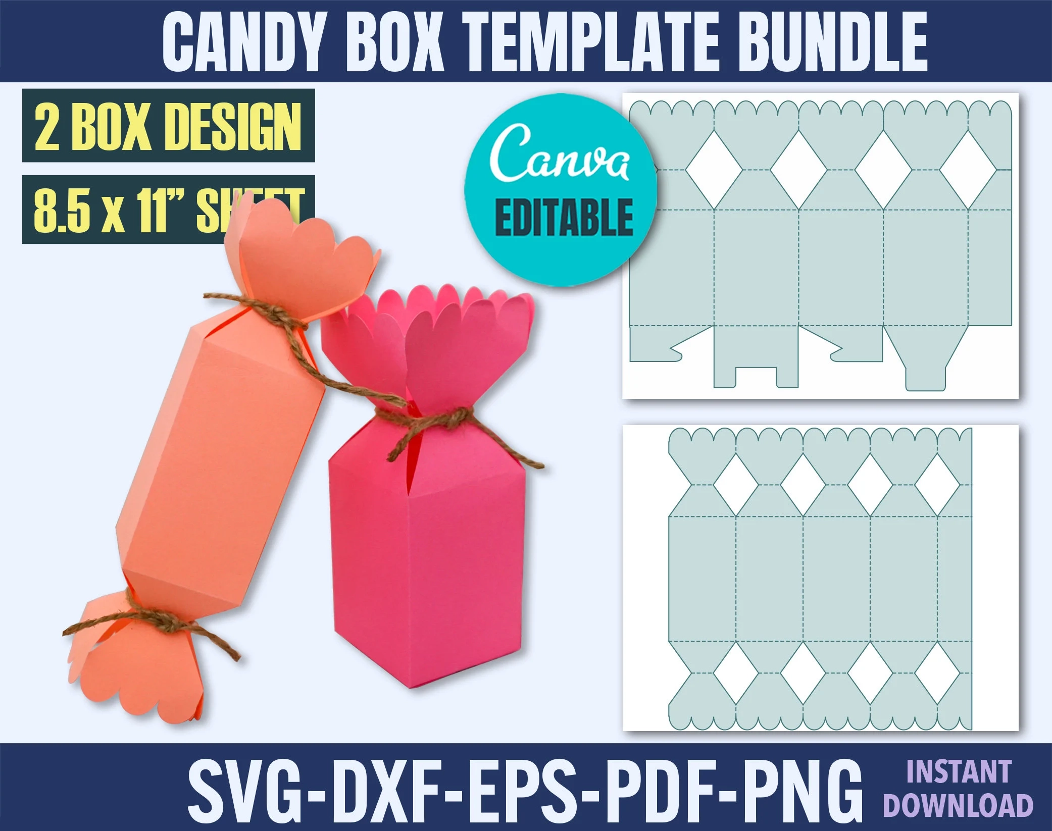 Candy Box Template SVG PNG PDF digital Download Etsy Australia