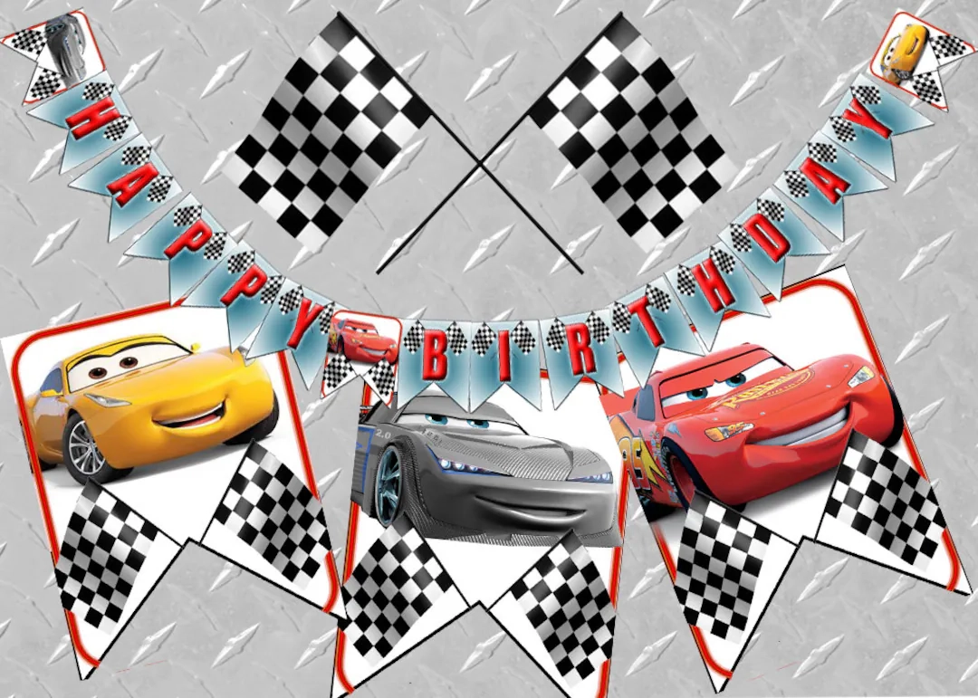 Printable Cars Birthday Banner Template