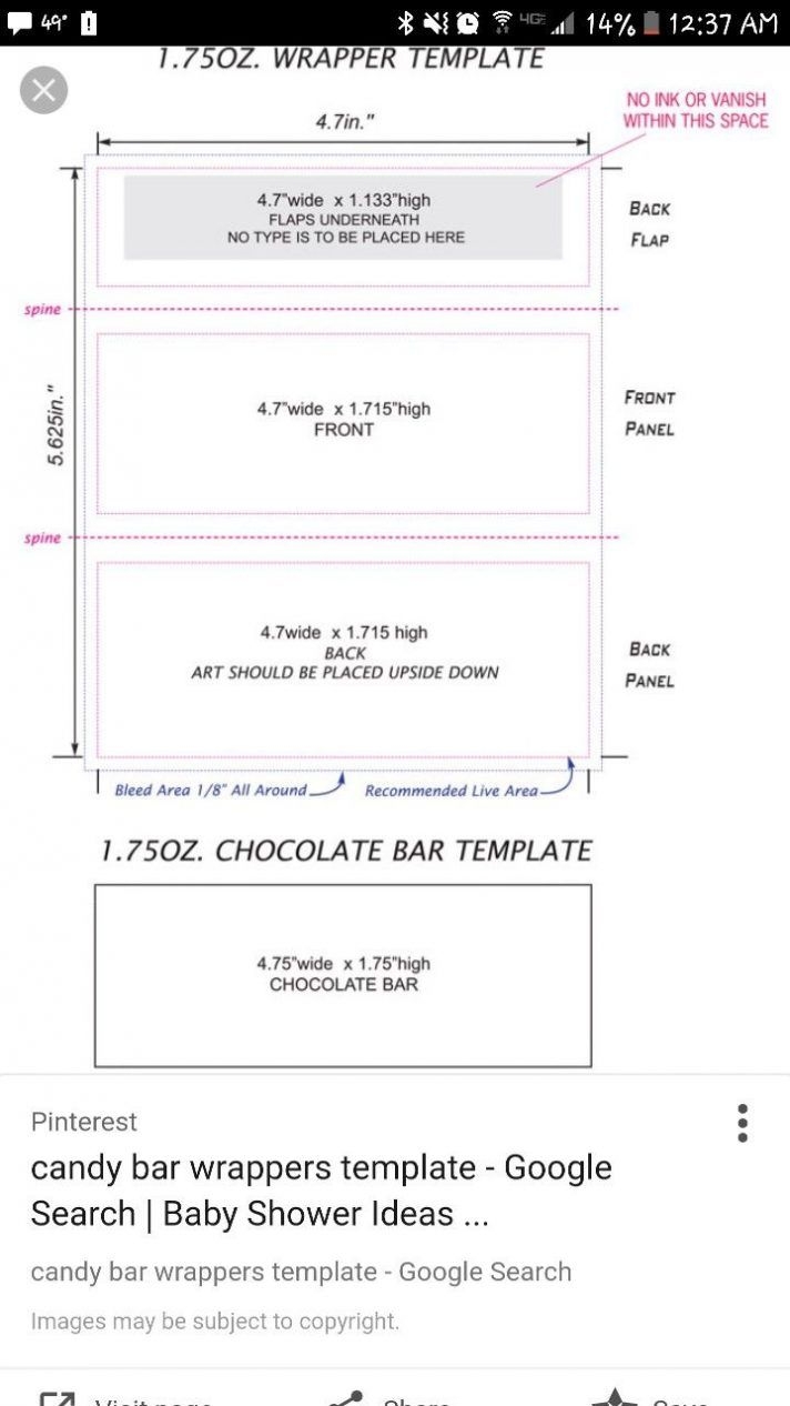 Printable Free Blank Candy Bar Wrapper Template