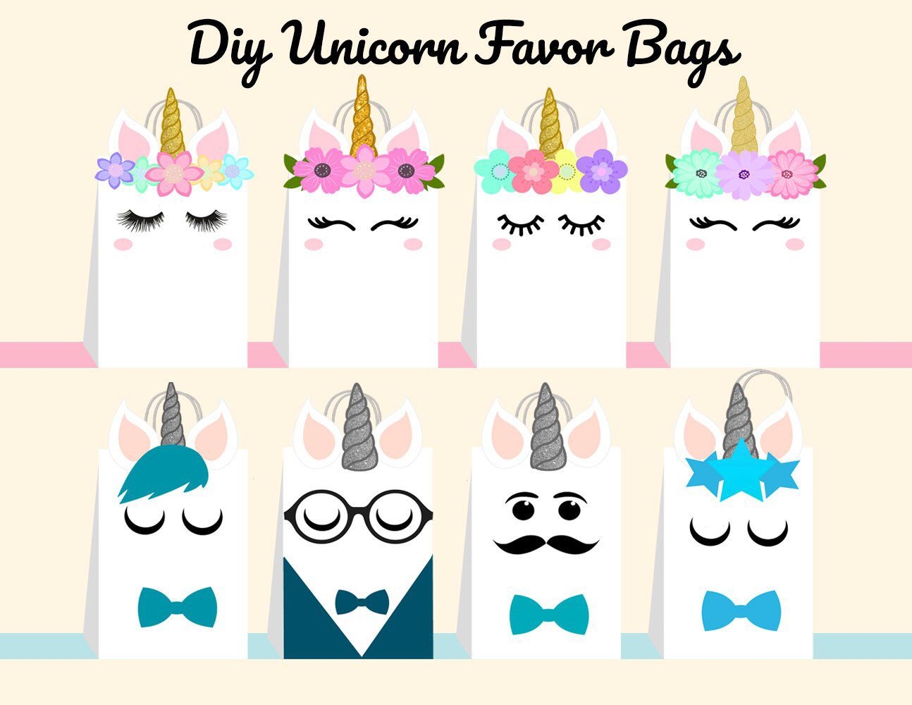 Printable Unicorn Party Bag Template