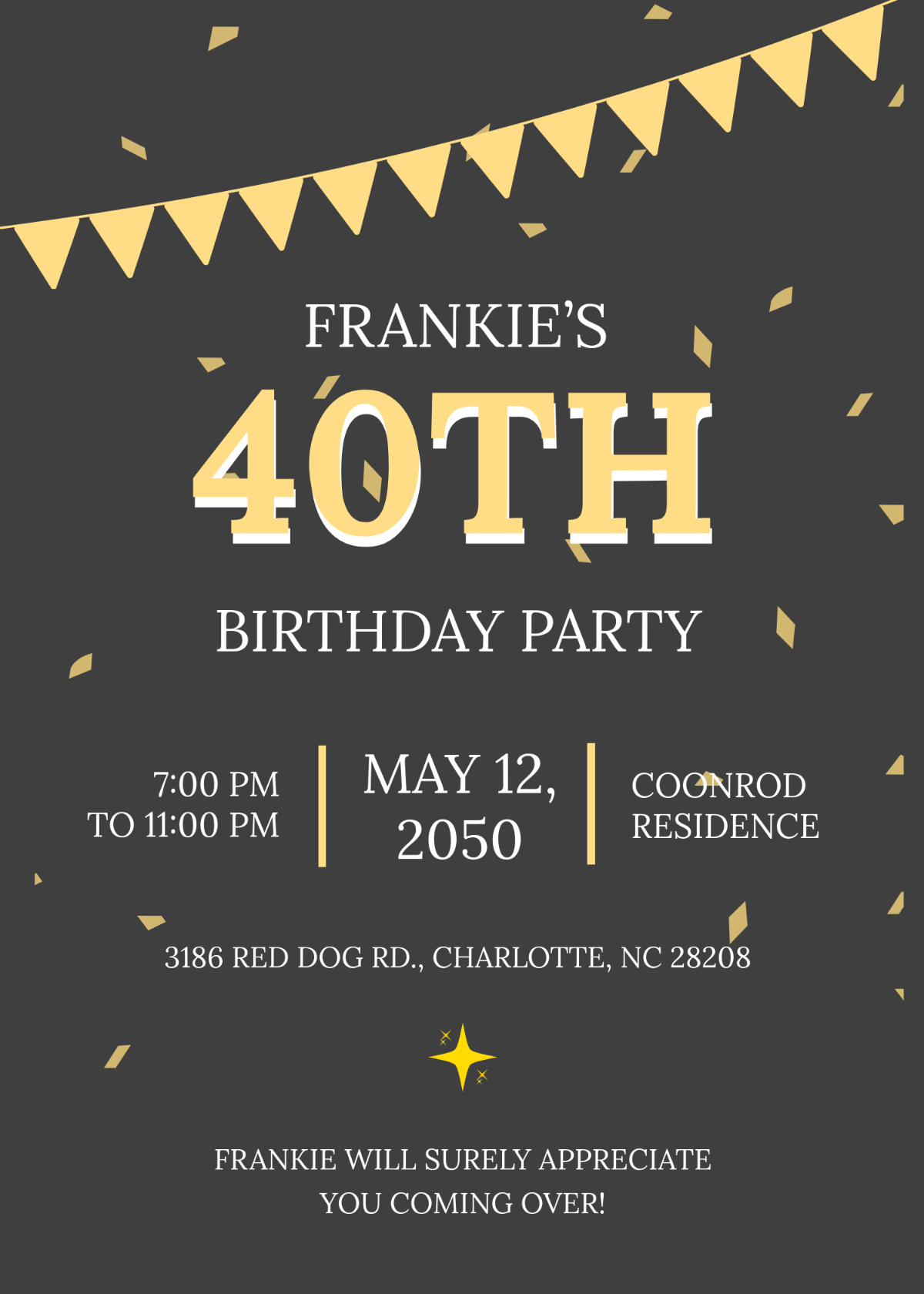 Printable 40th Birthday Invitations Templates