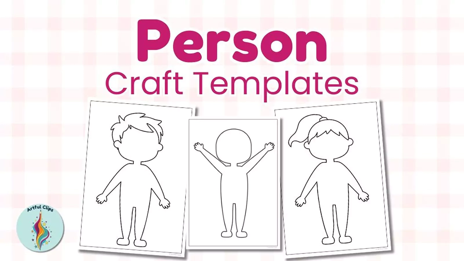 Person Outline Set Free Blank Black And White Templates
