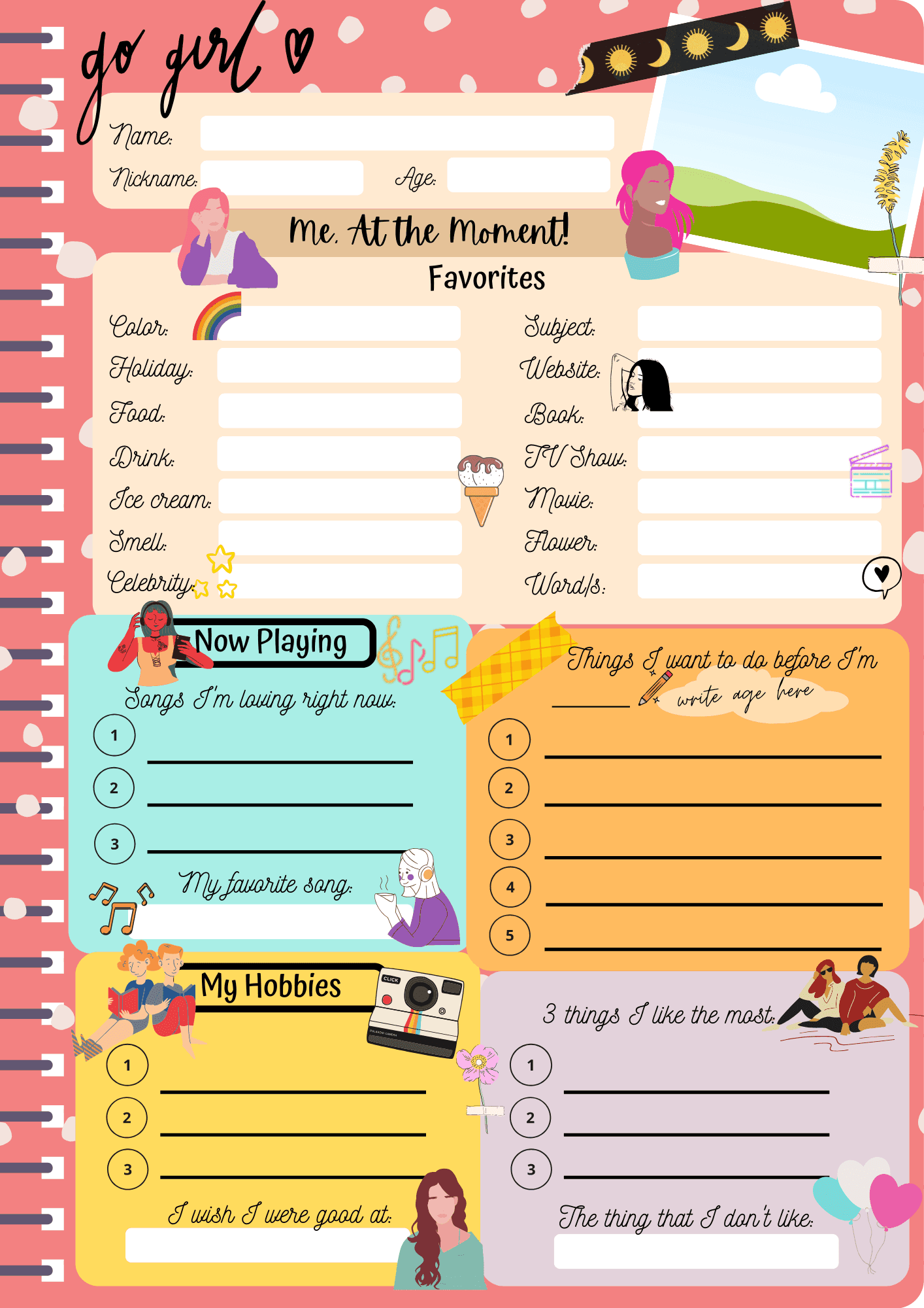 Printable Slam Book Template Printable Slam Book Template