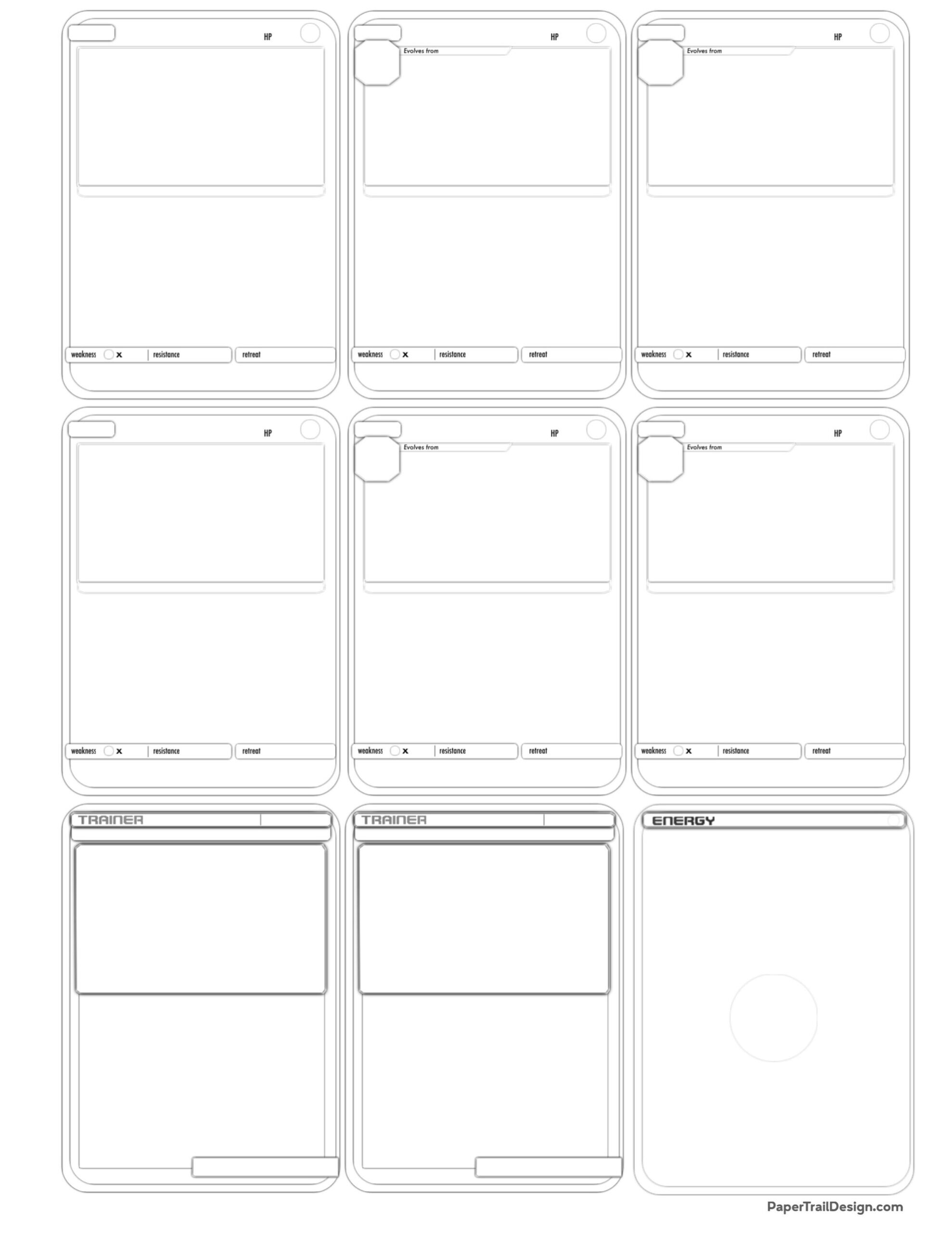 Blank Pokemon Card Template Printable