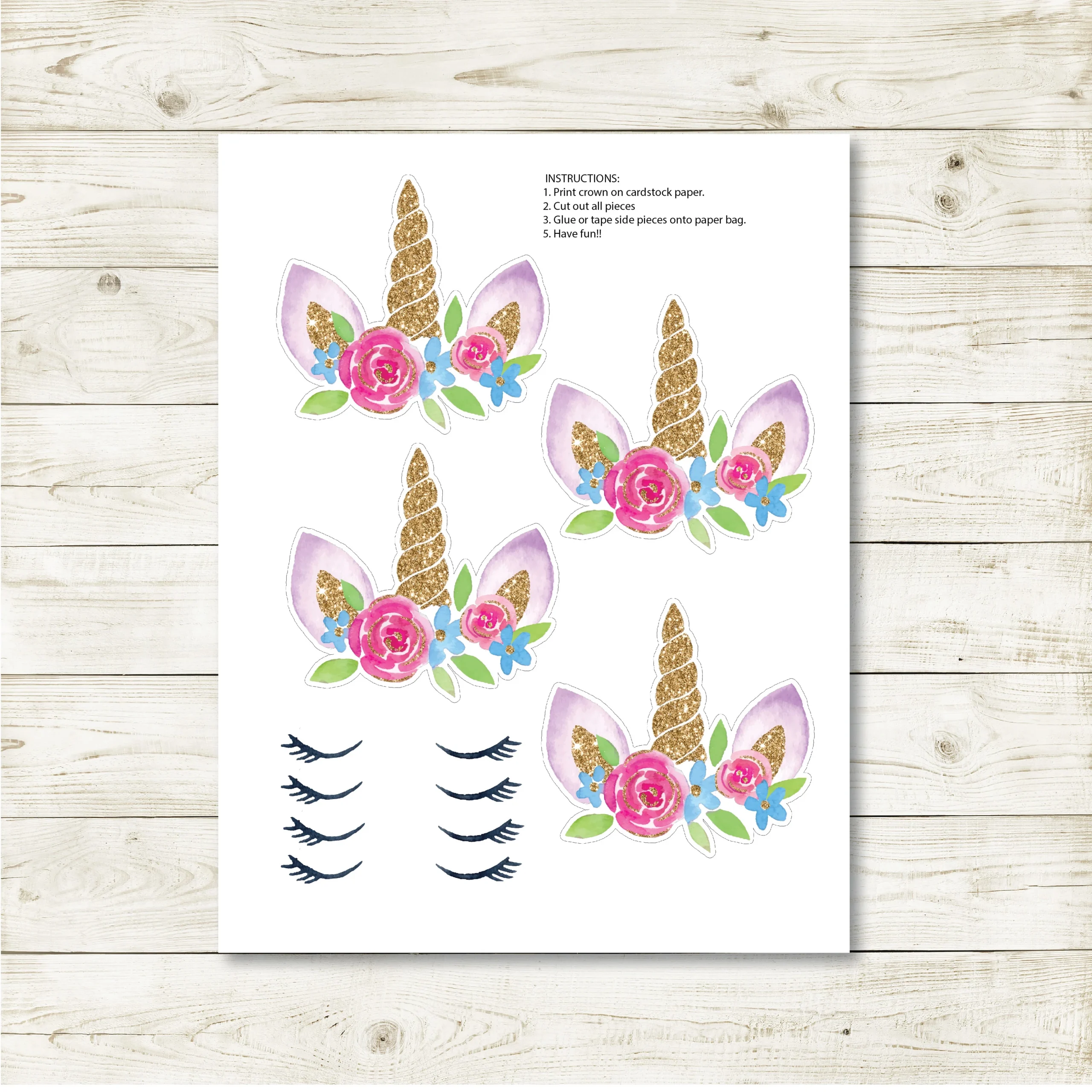 UNICORN PARTY TREAT BAG PRINTABLE UNICORN PARTY FAVOR UNICORN 